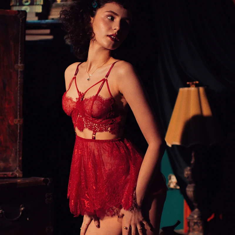 Женская ночная рубашка на День святого Валентина с цветочными ресницами и