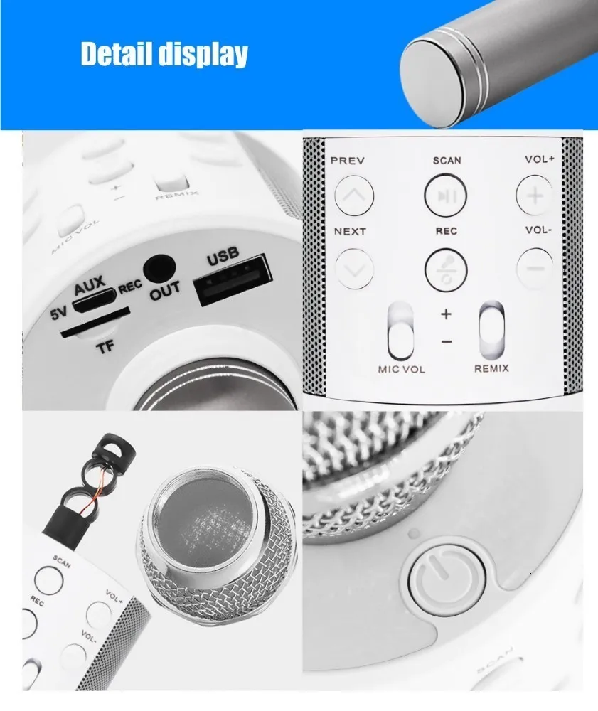 WS-858, bluetooth, микрофон, беспроводной, профессиональный, конденсаторный, караоке, микрофон, волшебный звук, микрофон, студия записи, Майка