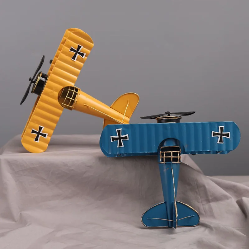 Ретро металлическая модель самолета фигурки украшения металлический