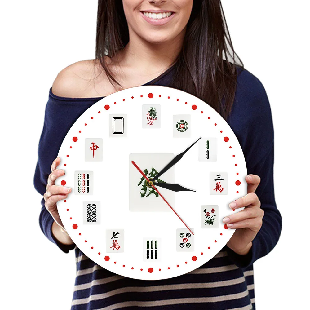 Маджонг художественная декоративная стена часы китайские маджонг плитки