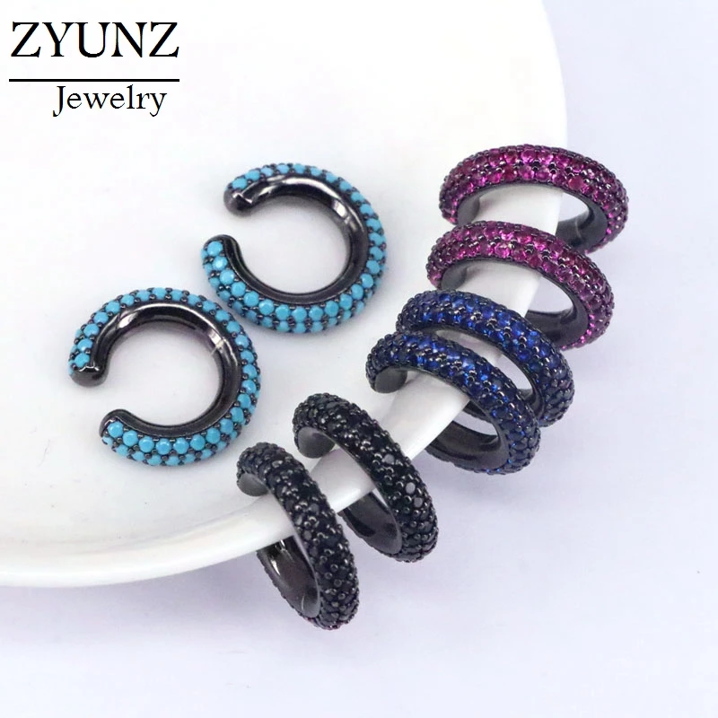 

4 пары, циркониевые серьги-манжеты с микрозакрепкой