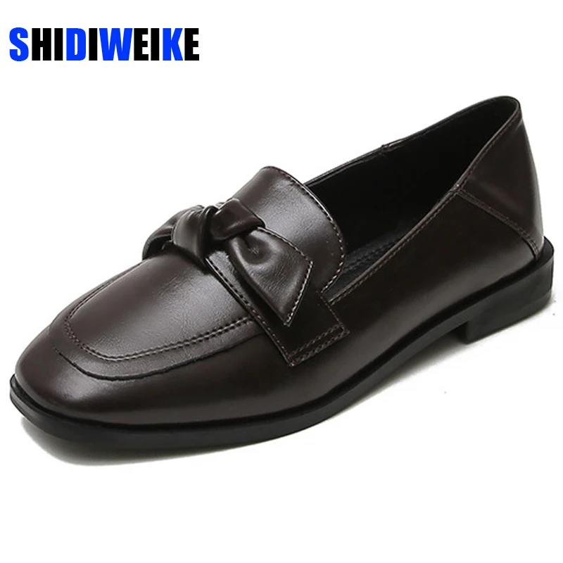 

Женская обувь на плоской подошве; Оксфорды на плоской подошве с бантом; Повседневная Классическая обувь с квадратным носком и бантом-бабочк...