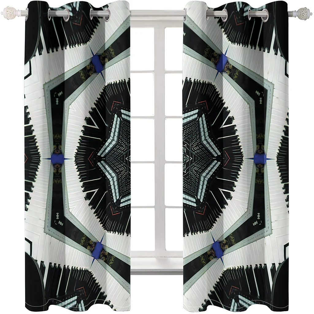 

Geometric Star Pattern 3D Printing Blackout and Comfortable Curtain Kit, Suitable for Everyone Who Is Used To Sleeping At Noon