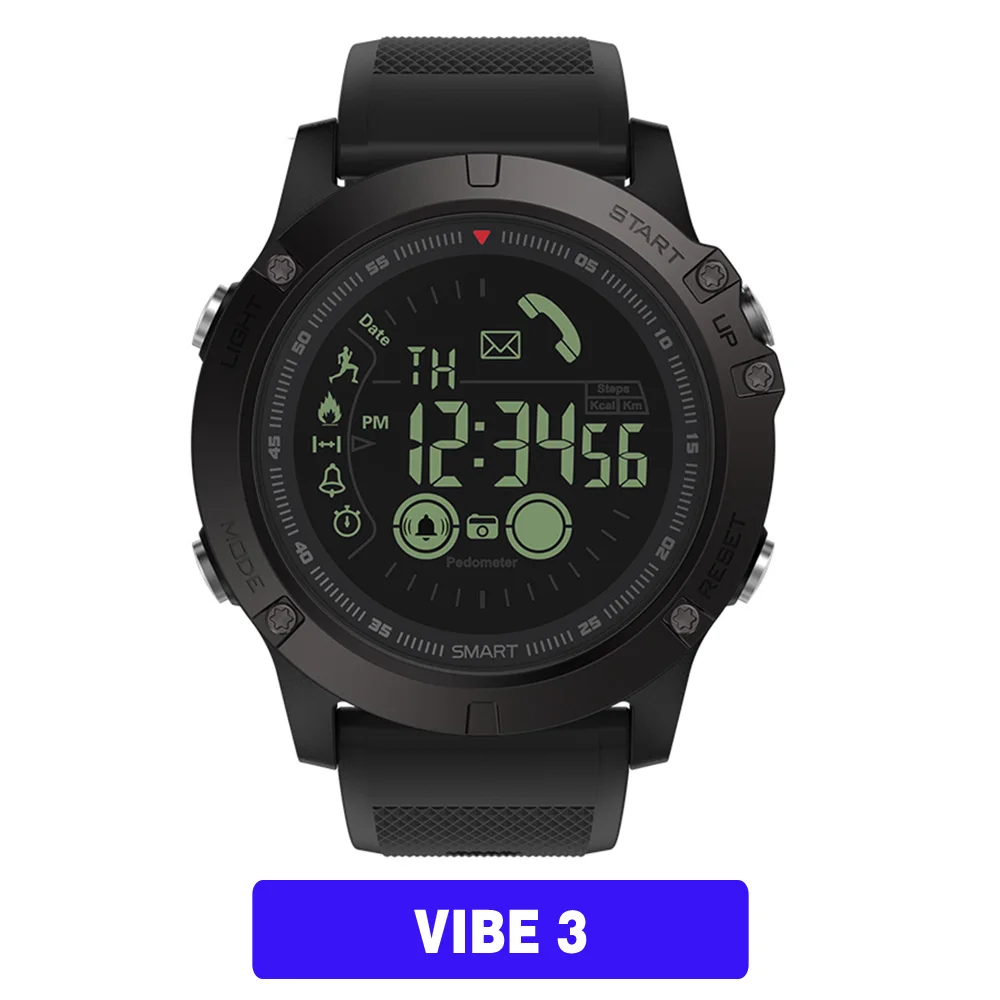 Новинка, Zeblaze VIBE 3, флагманские прочные Смарт-часы, 33 месяца, время ожидания, 24 часа, всепогодный мониторинг, Смарт-часы для IOS, Android - Цвет: VIBE 3 Black