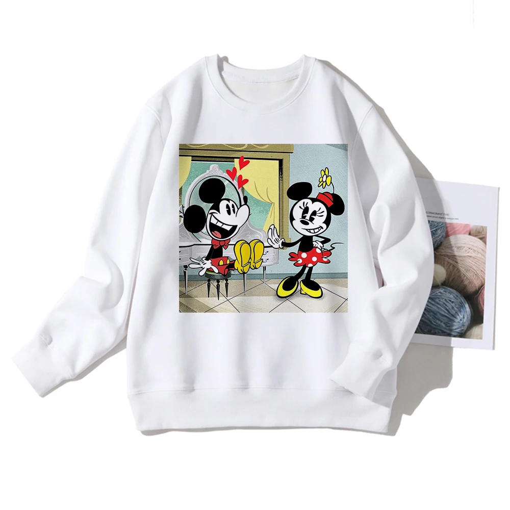 

Disney Sweatshirts for Couples Mickey Mouse Family Look Kawaii Hoodie Harajuku Long Sleeve Sport Top Next Door Fashion Style