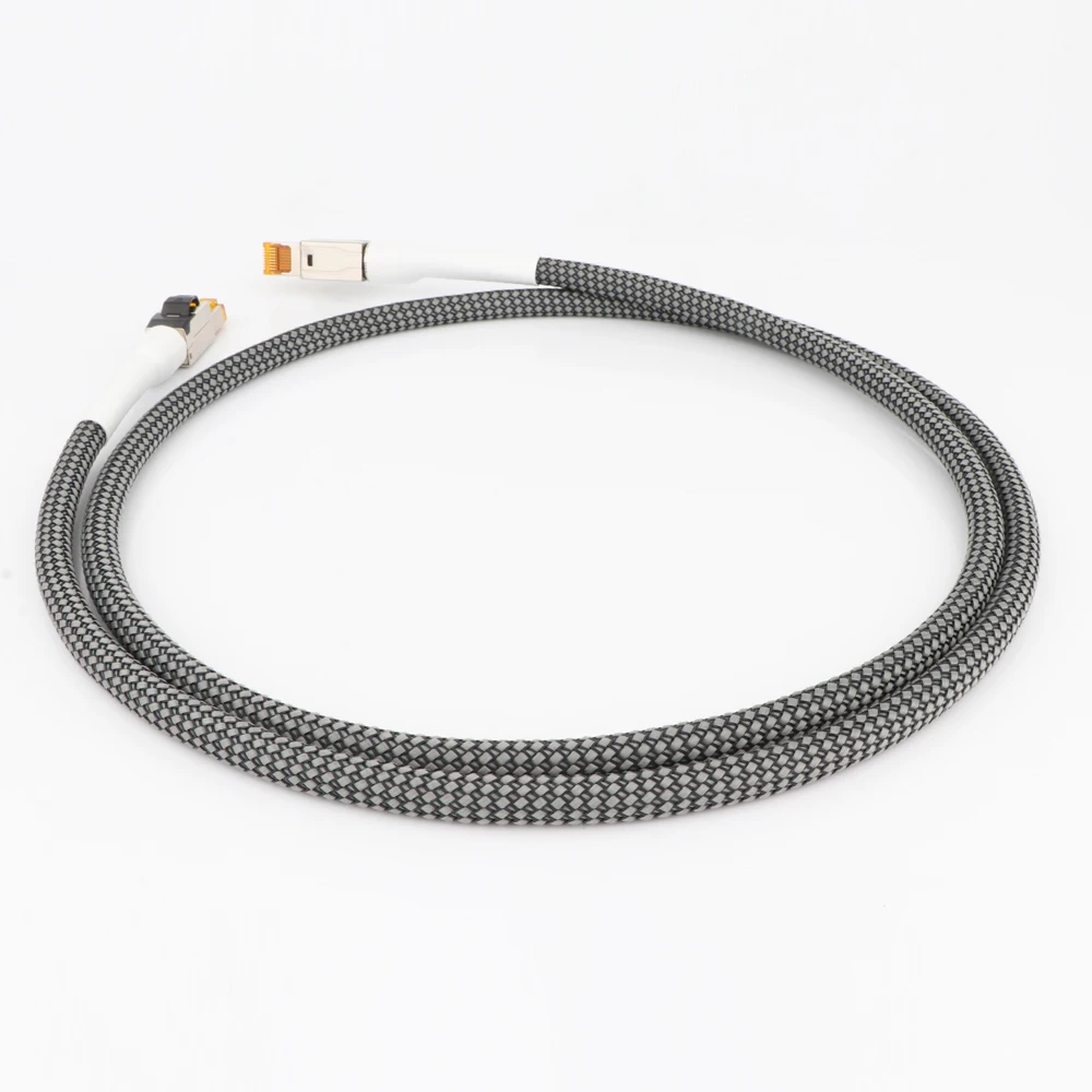 Медный кабель Monosaudio CAT8 99.998% OFC скоростной Ethernet Cat8 сетевой Соединительный RJ45 с