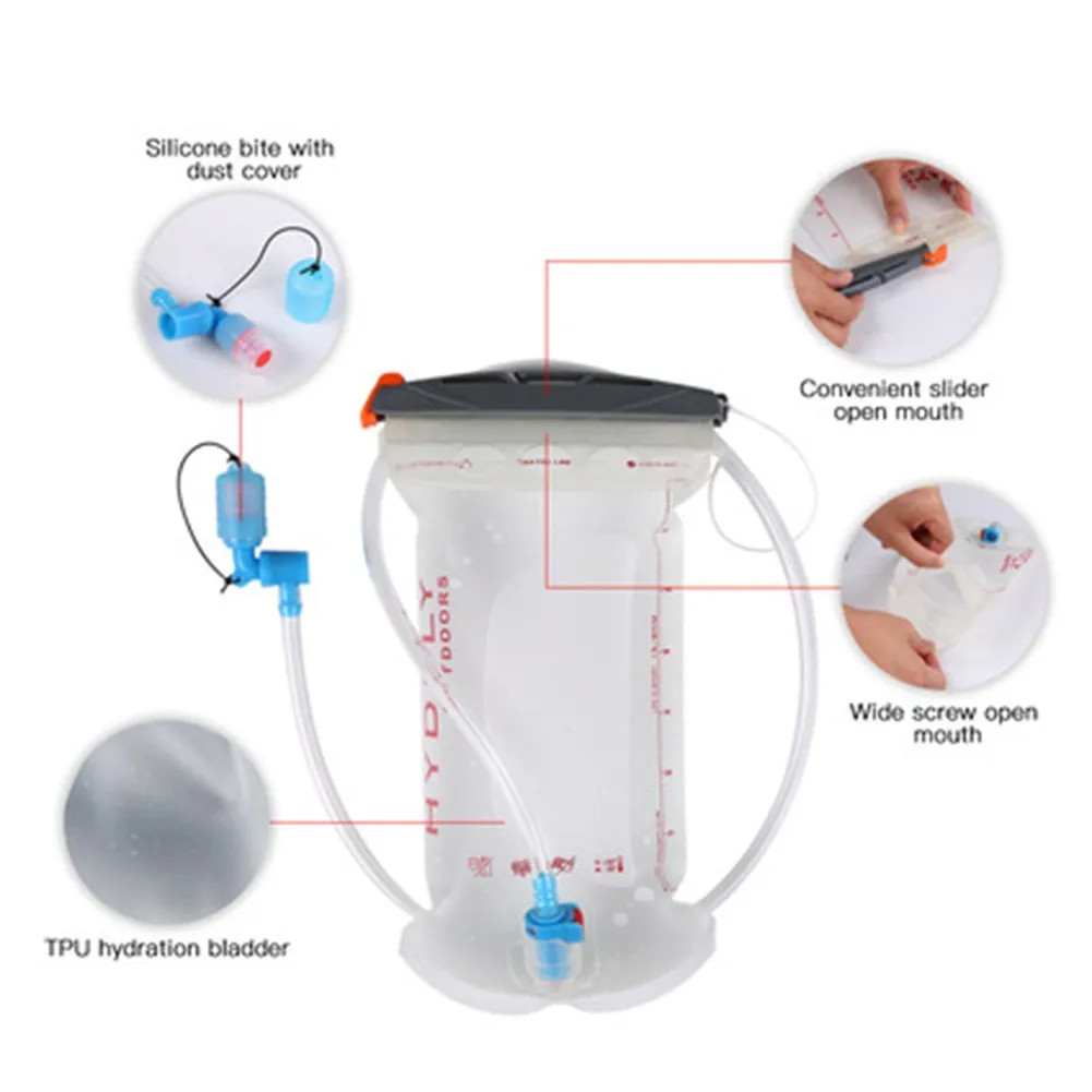 

1.5L Outdoor Camping Sports Water Bottle Cycling Mountaineering Drinking Water Bag Full Opening Liner Portable Water Bag