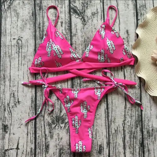 

Sexy Women Eye Print Bandage biquini Bikini bra set push up padded swimwear swimsuit bather suit Swimming Suit