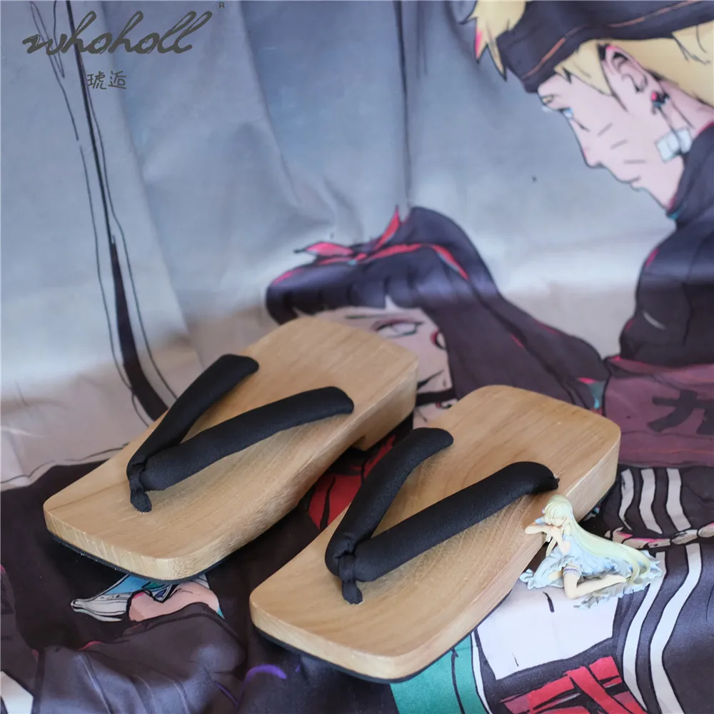 Man Samurai Cos Geta Japanese Wood Clogs Shoes Summer Flat Slippers Demon Slayer Flip Flops Cosplay | Тематическая одежда и