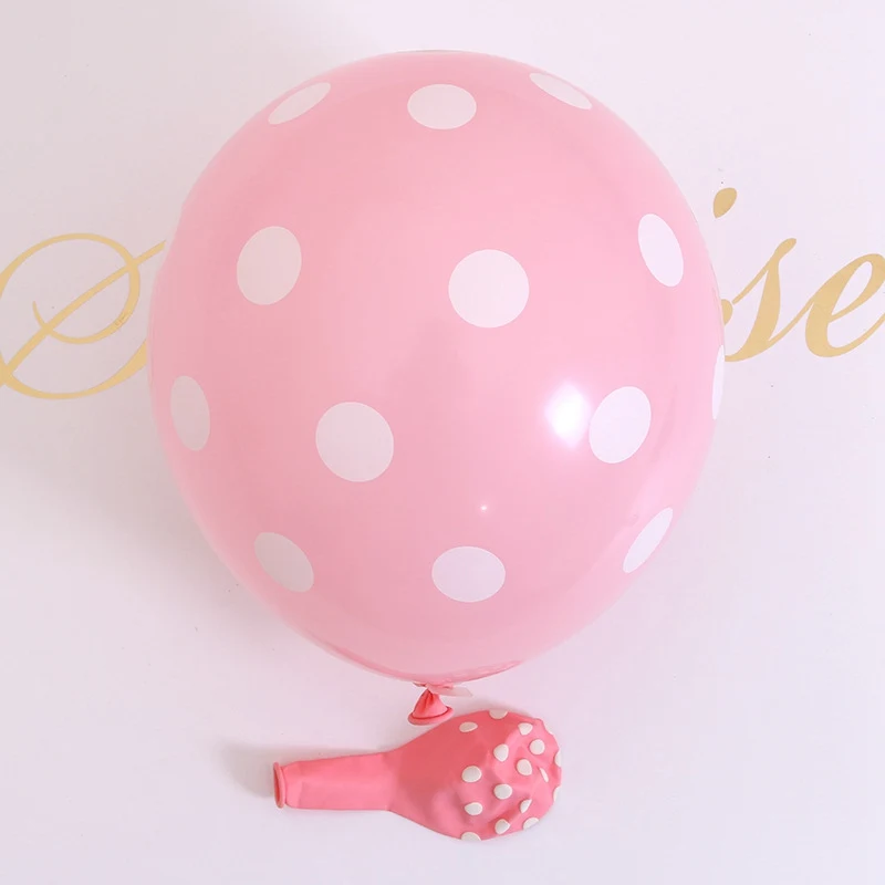 pink dot 10pcs Детские Мультяшные вечерние шары на день рождения с изображением милой пчелки, латексные шары, флаги, игрушки на день рождения детей - Цвет: pink dot 10pcs