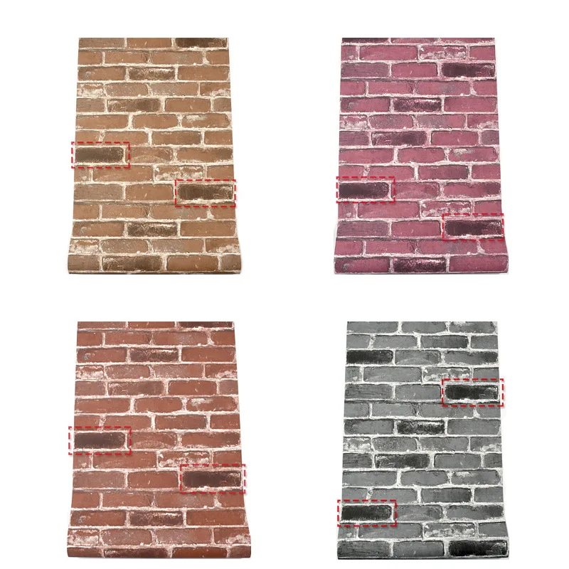 

Vintage nostalgic American faux brick brick brick wallpaper bar restaurant culture stone red brick wallpaper
