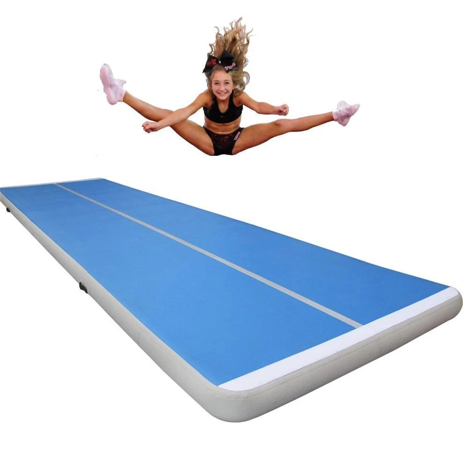 

Free Shipping Free Pump 6x1x0.2m Blue AirTrack Factory Wholesale Flip Tumbling Mat Gymnastics Inflatable Air Tumble Track