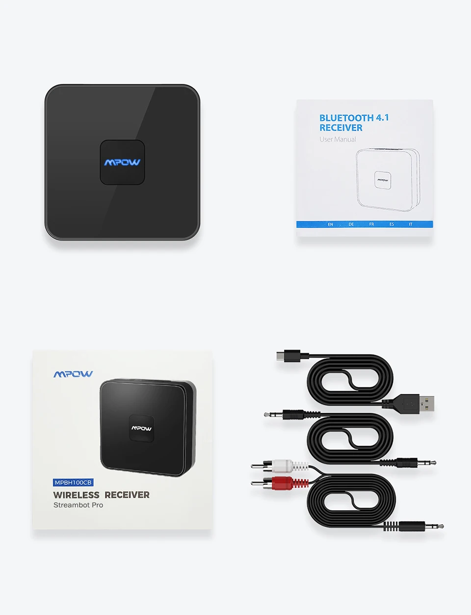 Mpow BH100 Bluetooth приемник беспроводной аудио адаптер со встроенным шумоизолятором 3,5 мм аудио разъем для ТВ домашняя автомобильная аудиосистема