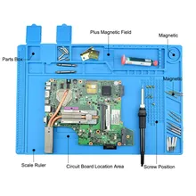 Mobile Phone Computer Repair Silicone Insulation Table Mat with Magnetic, BGA Insulating Platform T4033