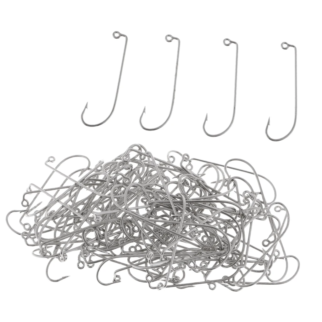 

100pcs Worm Lure Fishing Hooks High Carbon Steel Jig Hook Big Fish Fishhook