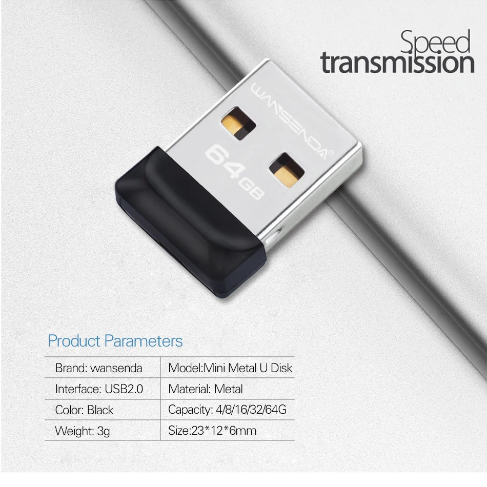 Wansenda водонепроницаемый USB флеш накопитель 2 0 ГБ 64 32 16 8 4 Гб|drive 16gb|32gb pen drivepen drive 16gb |