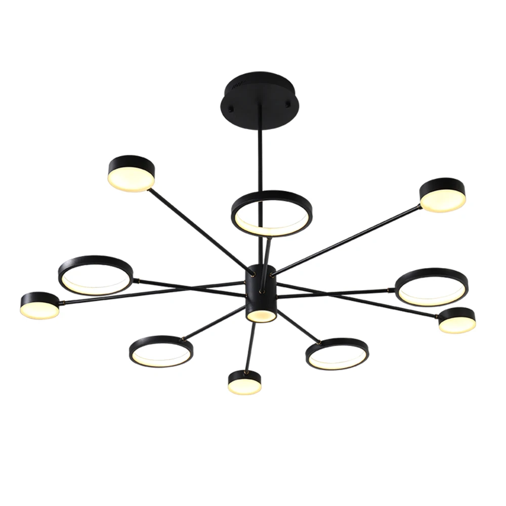 

Minimalist Modern Creative Black Iron LED Multi-Head Chandelier for Bedroom Living Dining Room Indoor Retro 2020 Decor Light