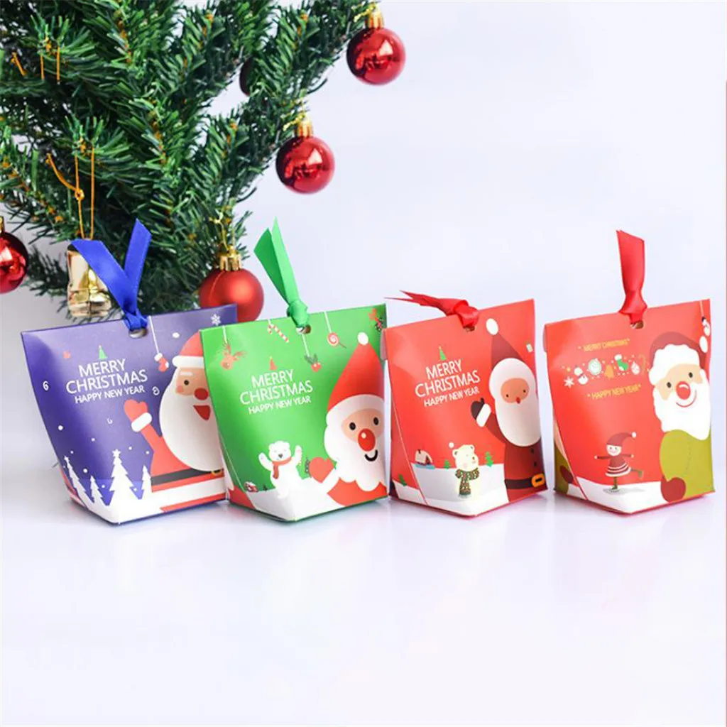 12pc Christmas Packing Gift Bag Candy Boxes For Kids Birthday Wedding Favors Box Packaging Paper Bags Event Xmas Party Supplies | Дом и сад