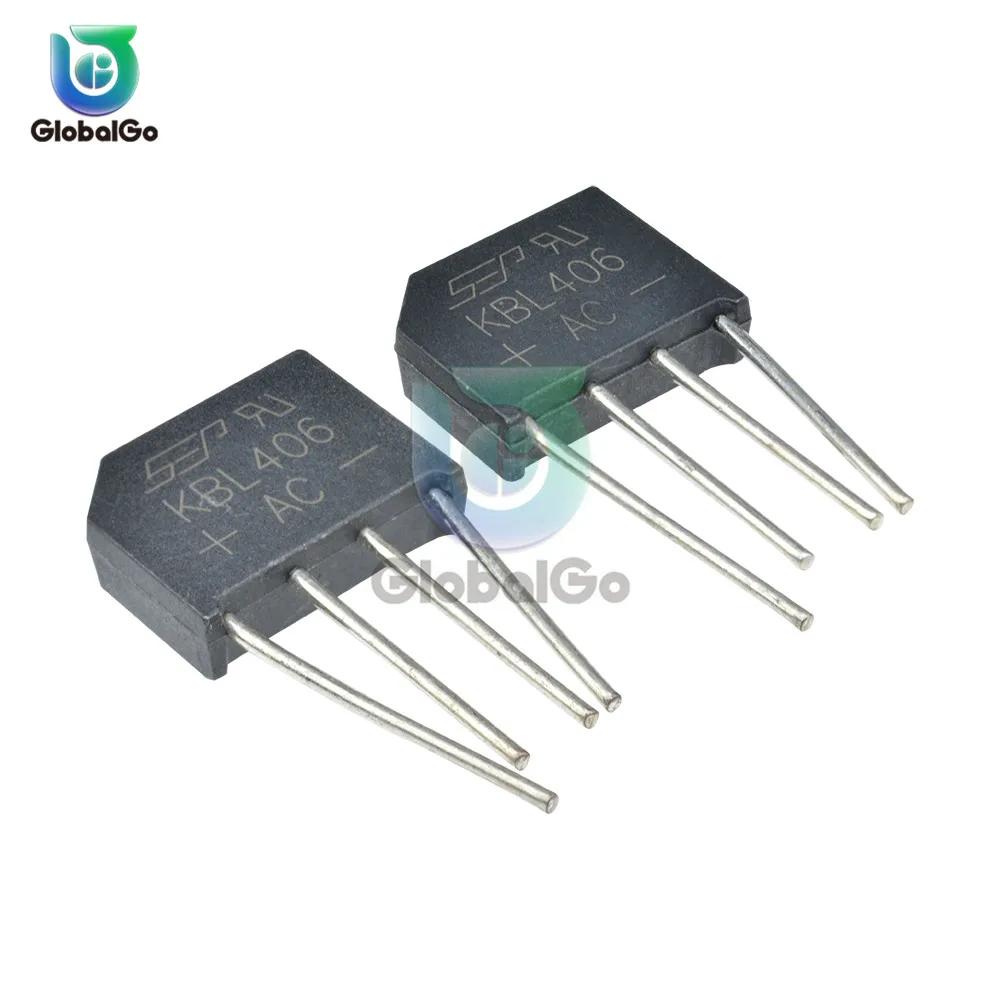 5 шт./лот 4A 6A 600V 800V 1000V 4 контактный мост выпрямительный диод KBL608 610 406 410 силовой