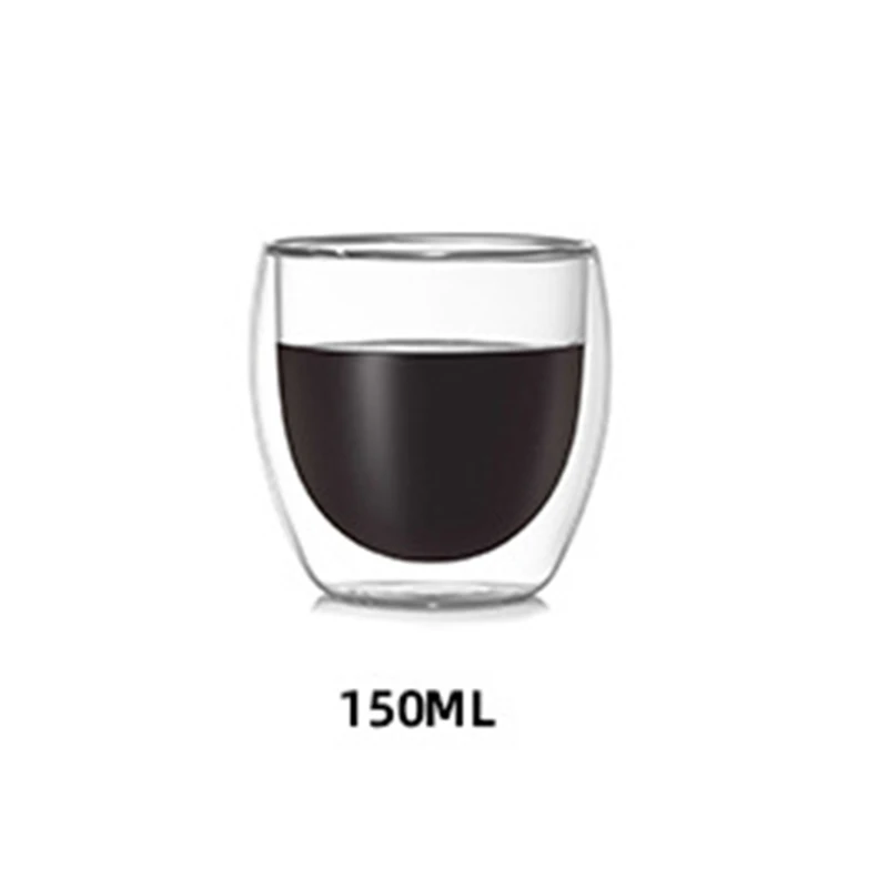 Термостойкая двухслойная термостеклянная креативная чашка в форме яйца для