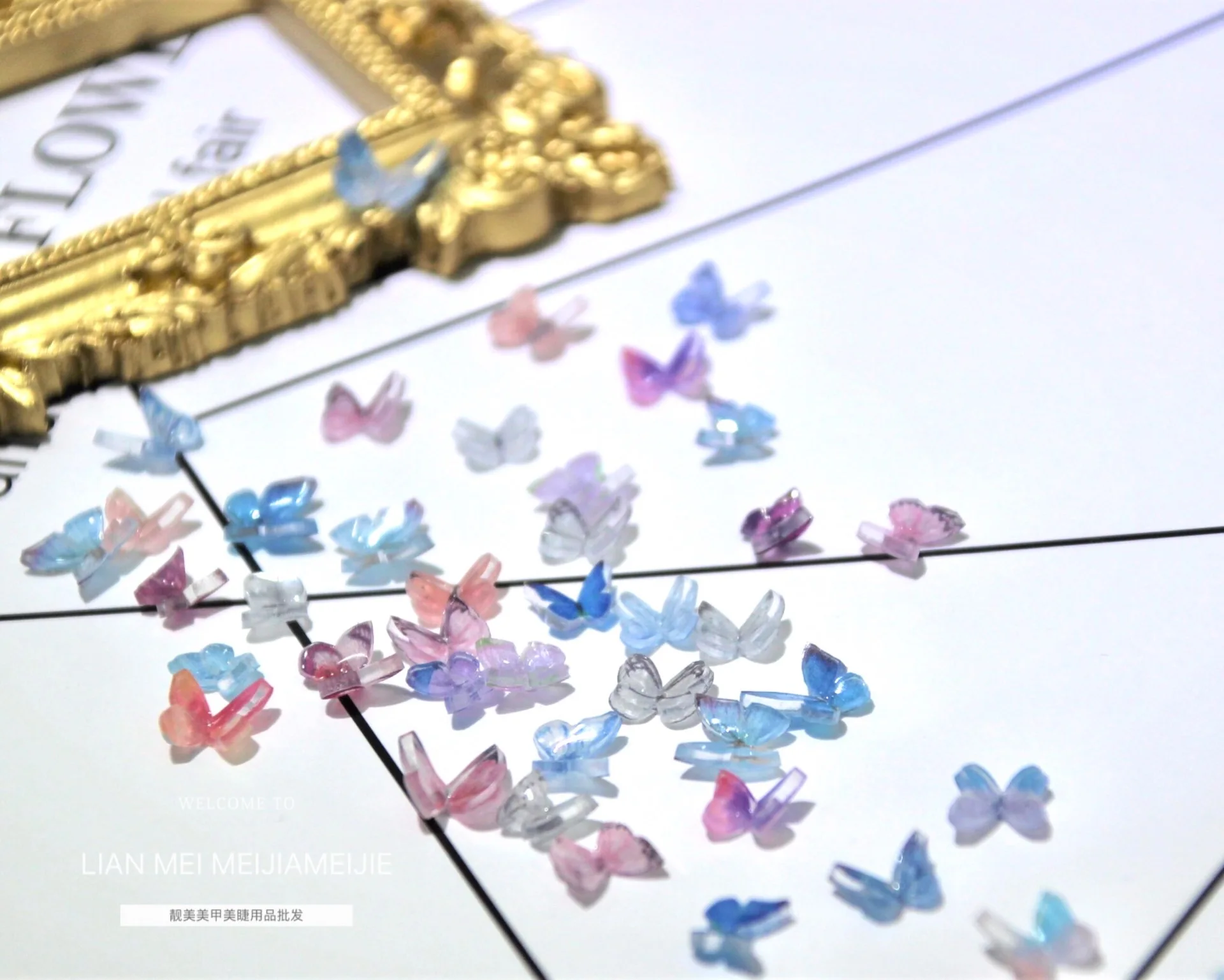 100 шт. японский стиль красный маникюр ручная работа смола Бабочка ювелирные