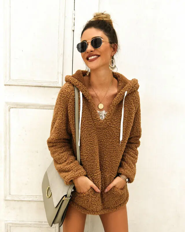 Модная новинка Женская Теплая Флисовая Меховая куртка пальто осенне-зимняя