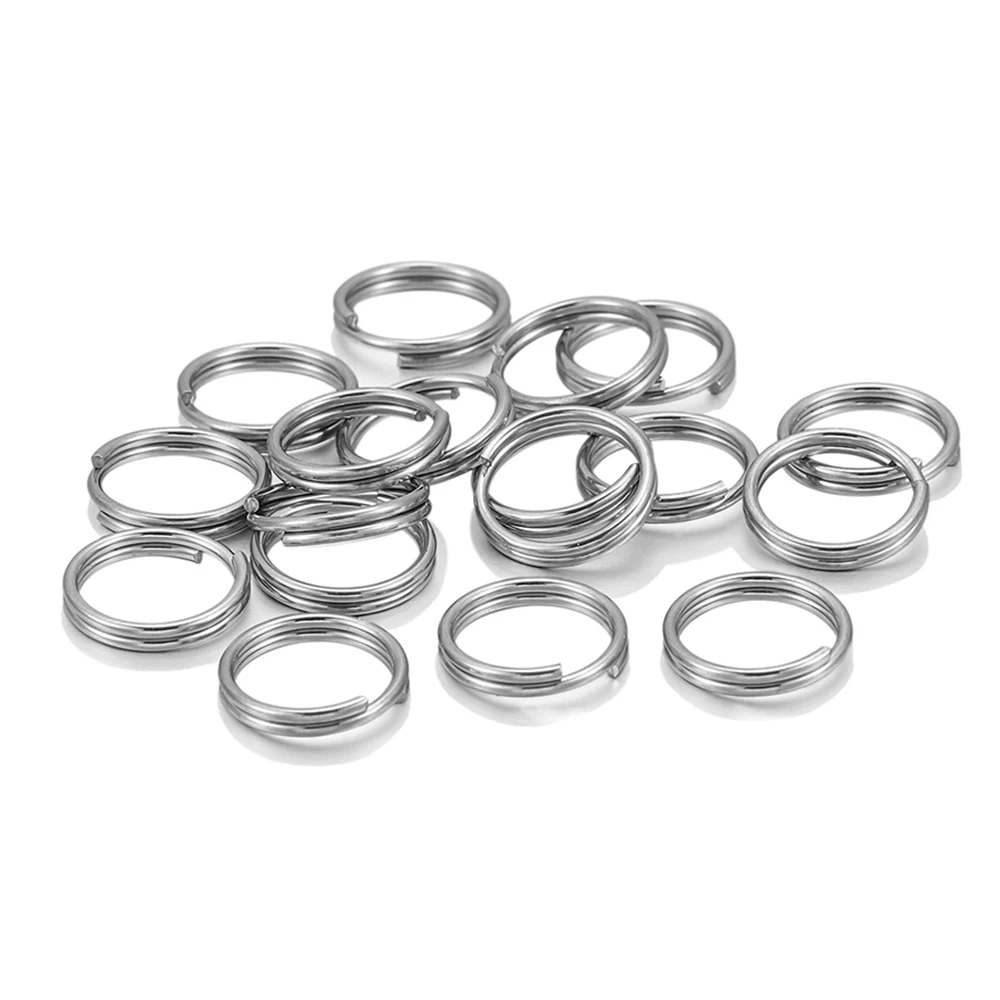 

100pcs/lot 5-15mm Stainless Steel Open Double Jump Rings for DIY Key Double Split Rings Connectors For Jewelry Making
