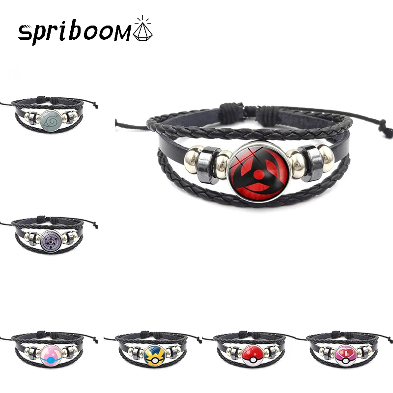 Браслет мужской/женский из кожи с покемонами | Украшения и аксессуары