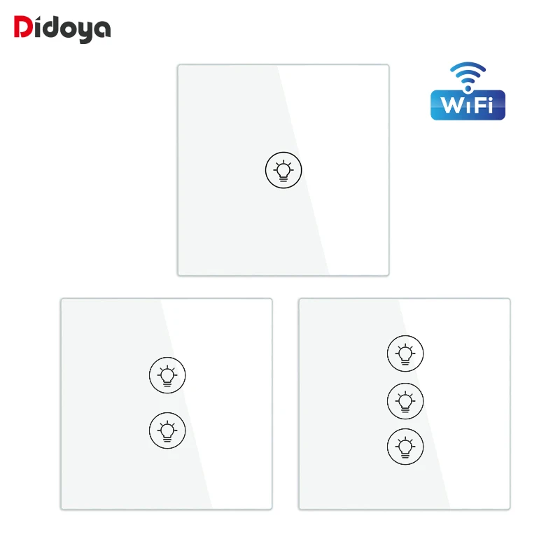 Interruptor de Controle Funciona com Alexa Casa do Google Wifi Multi-gang Inteligente Luz Dimmer Independente App Controle 1 – 2 3 Gang ue Eua