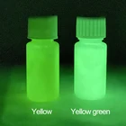 Фосфорный пигмент, 2 флакона, светящаяся краска светится в темноте, для украшения вечеринок, желтый, зеленый, 2