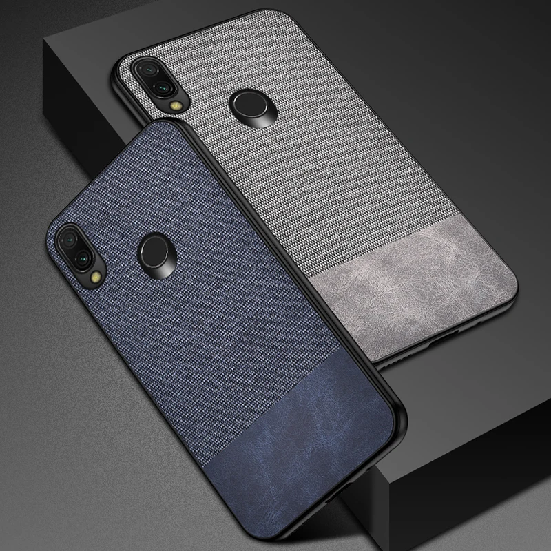 Тканевый кожаный чехол в стиле ретро для Xiaomi Redmi Note 7 Pro тонкий задней панели
