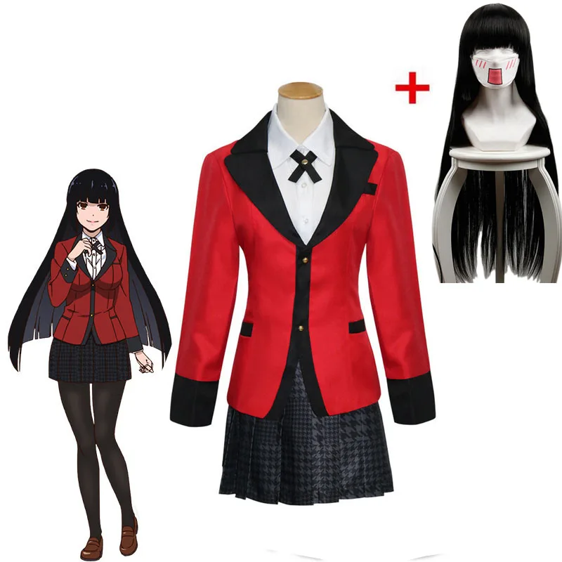 Аниме Kakegurui Yumeko Jabami косплей костюм японская школьная форма Хэллоуин Вечеринка
