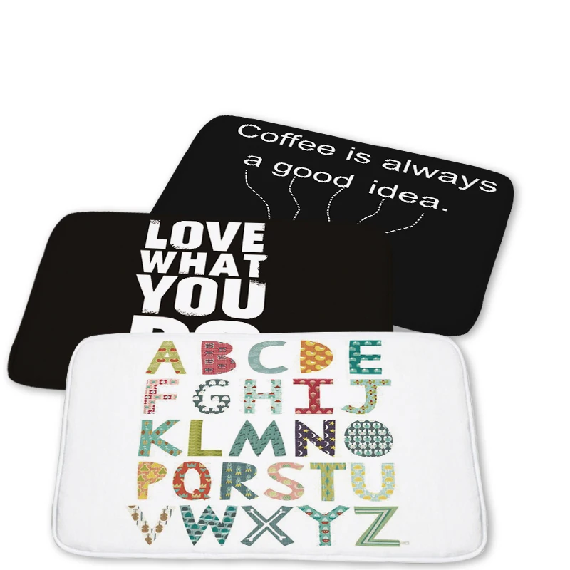 1 шт. Противоскользящий коврик с надписью принтом|Коврик| |