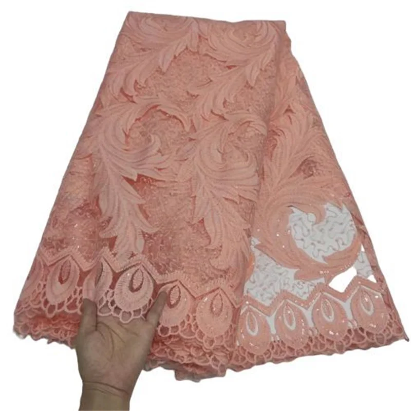 

2022 Yellow Latest Beading African Sequins Lace Fabric French Mesh Laces High Quality 2021 Nigerian Lace Fabric For Party Sew