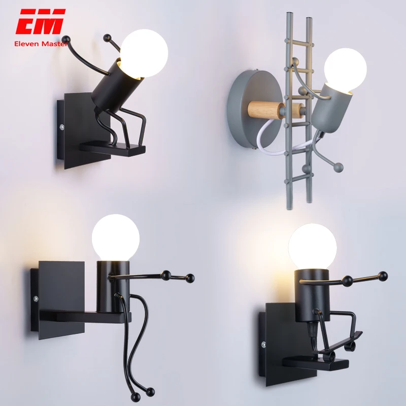 Современный мультяшный кукольный настенный светильник приспособление