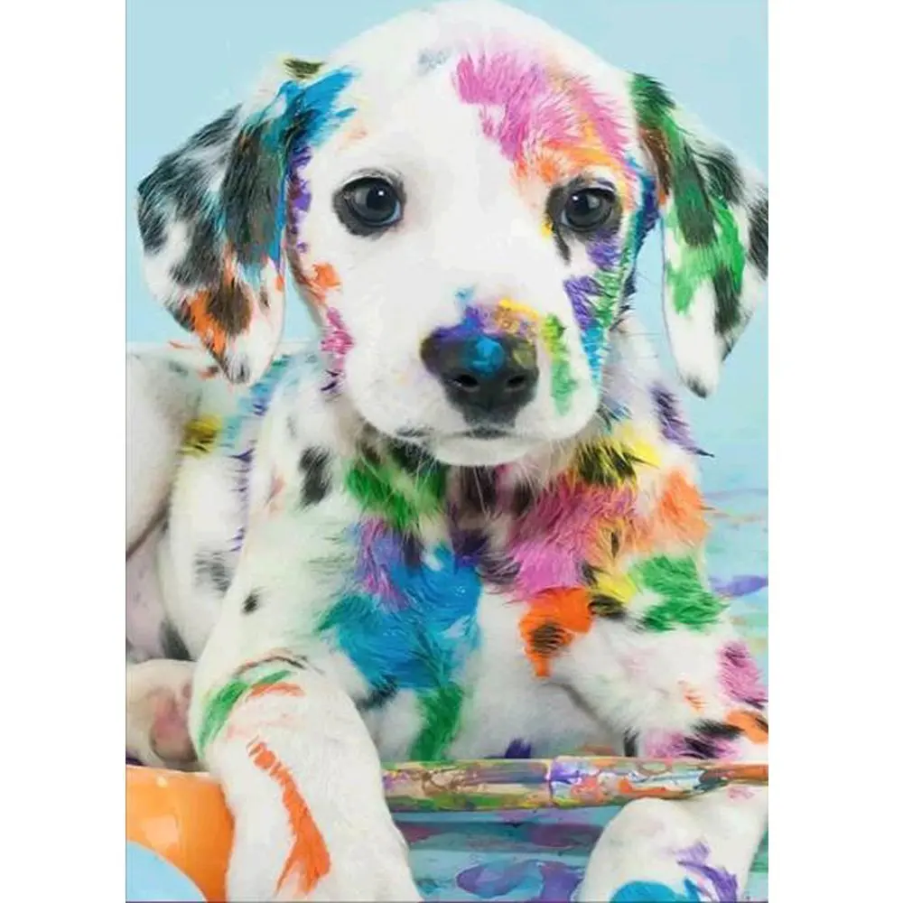 

DIY digital painting kit picture art craft home wall decoration dalmatian digital painting beginner