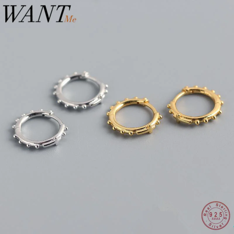 Женские маленькие серьги гвоздики WANTME минималистичные круглые из 100%