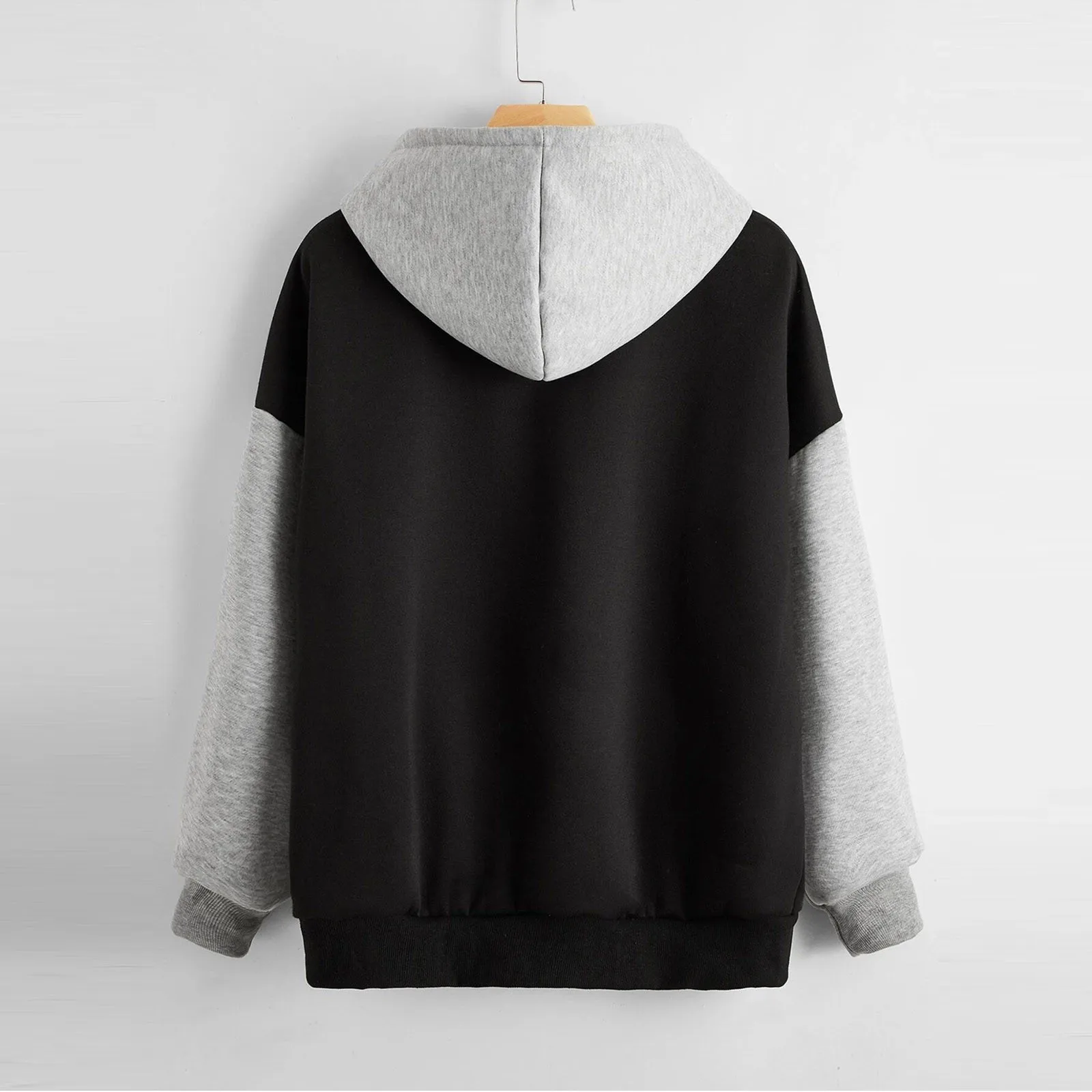 Womens Korean Fashion Autumn Long Sleeve Hoodie Sweatshirt Soild Hooded Pullover Tops Streetwear Women Oversized Hoodies