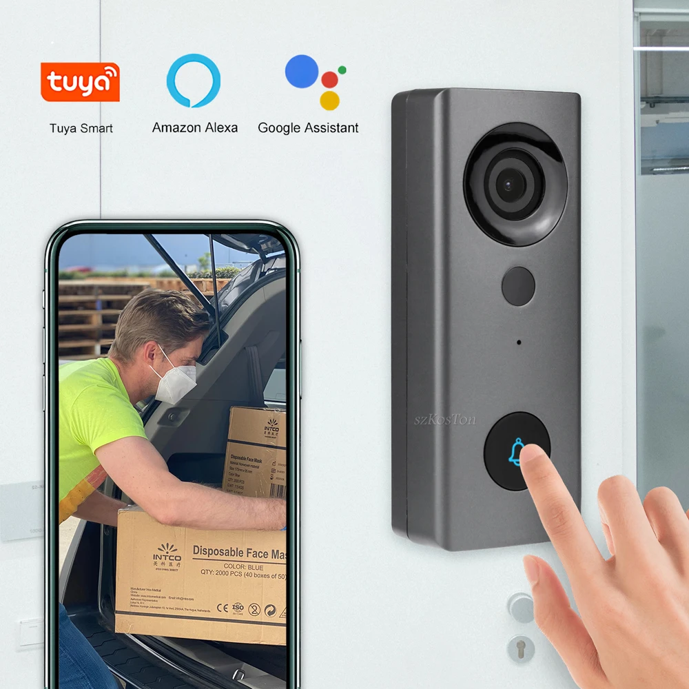 1080P HD Tuya App Video Doorbell Mini Camera LED Night Light WiFi Wireless Bell Smart Home Door Bell Outdoor Intercom with Card enlarge