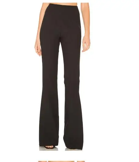 

Black Split Solid Leggings Workwear Elegant Plain Mid Waist Casual Leggings Women Fitness Spring Autumn Pants