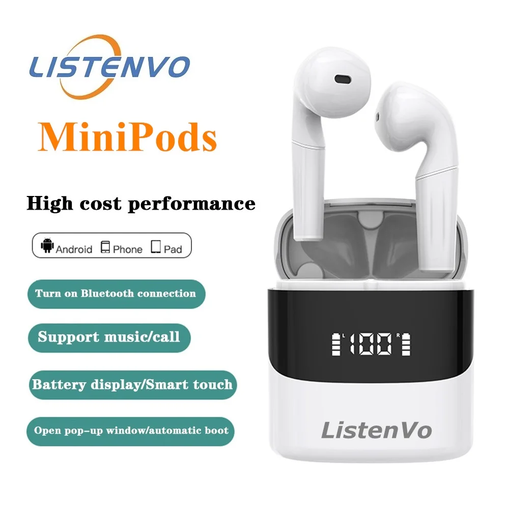 TWS-наушники ListenVo mini с поддержкой Bluetooth pk i9000 i90000 i12