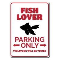 fish lover sign metal tin sign metal signfish lover gift fish lover decor fish gift fish owner gift fish parking sign
