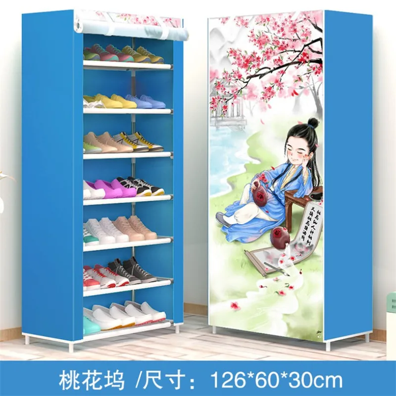 

New Simple Cloth Shoe Cabinet Dustproof Mini Shoe Cabinet Storage Shoe Cabinet Nine Grid Ten Layers Home Assembled Shoe Rack