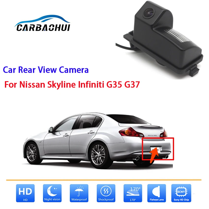 

Автомобильная парковочная камера заднего вида для Nissan Skyline Infiniti G35 G37 CCD Full HD
