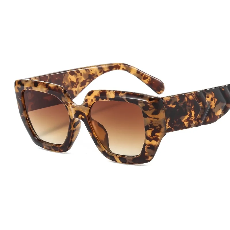 

D&T 2022 New Fashion Shield Sunglasses Women Men Gradients Lens PC Leopard Frame Vintage Brand Designer Trend Beach Style UV400