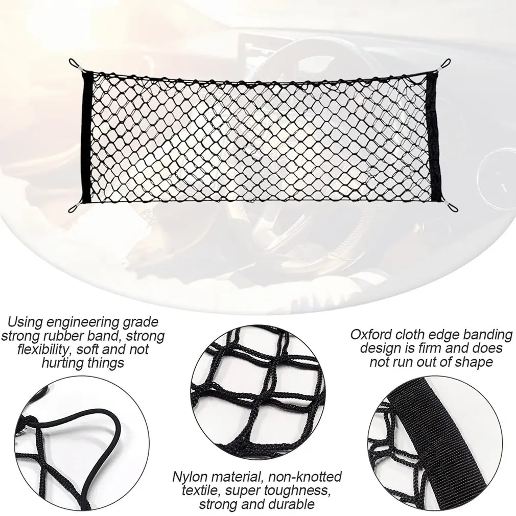 

Car Trunk Rear Storage Net Cargo Luggage Elastic Net Holder Pocket For Car SUV Car Rear Seat Back Organizer