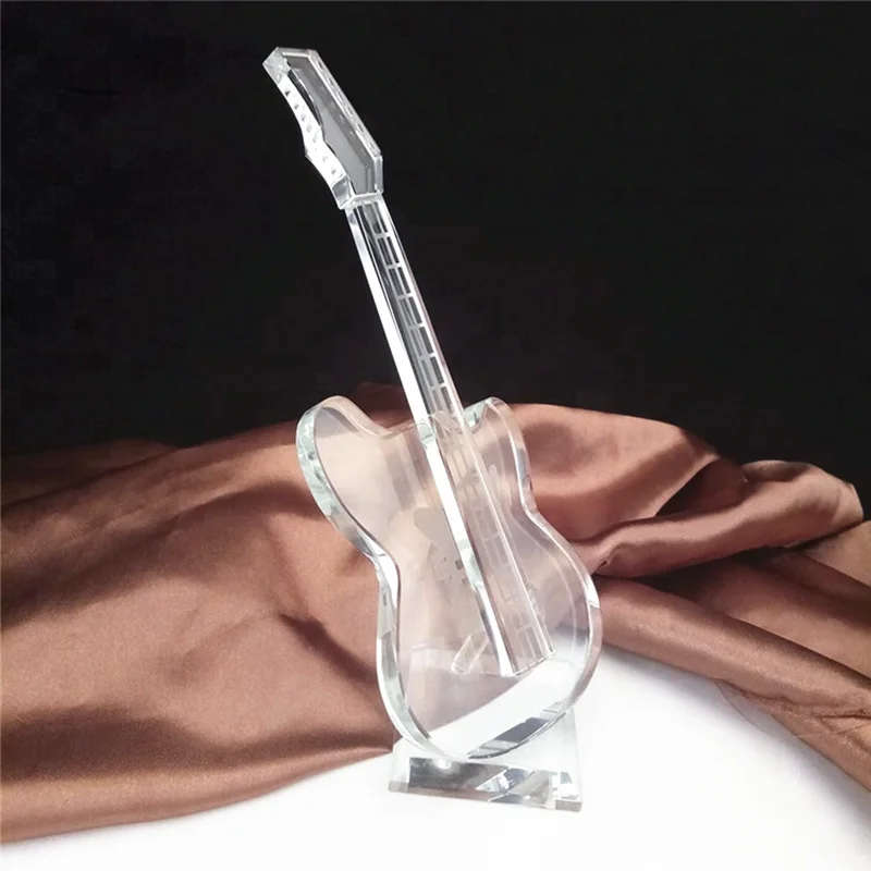 Новый музыкальный хрустальный трофей гитара для чемпиона размер может быть