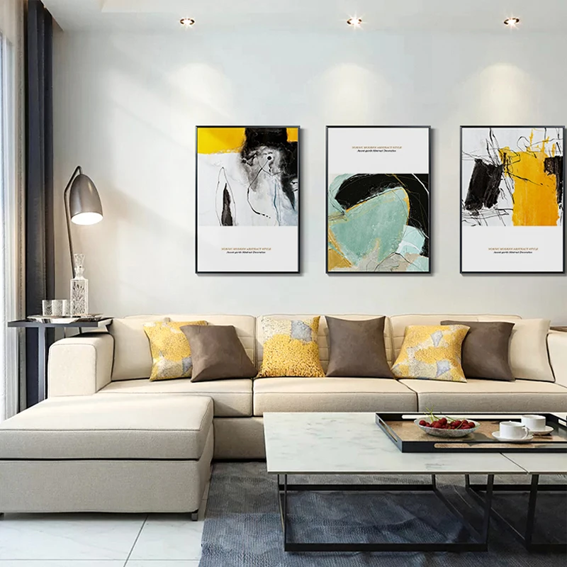 Modern Canvas Painting Decorative Poster and Print Living Room Fashion Wall Art Picture Bedroom Golden Abstract Decor for Home | Дом и сад