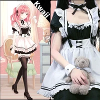 kawaii maid dress lolita maid cosplay costume uniform japanese cute milkmaid sexy waitress dress puff sleeve outfit women