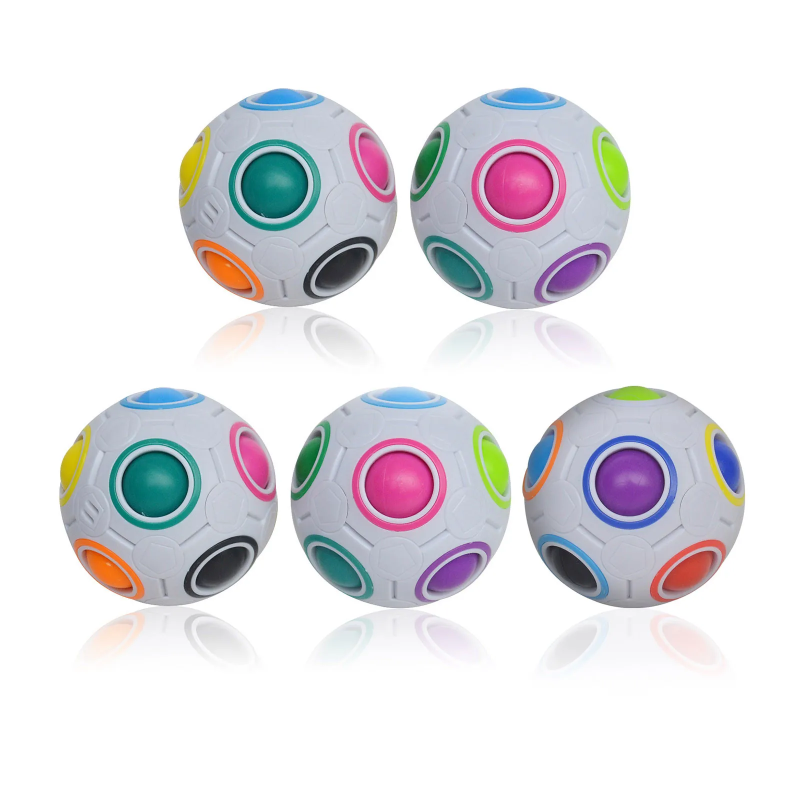 

Xmas Stress Reliever Magic Rainbow Ball Fun Plastic Puzzle Education Toys Gift Fidget Toys For Kids Adults Christmas Gift